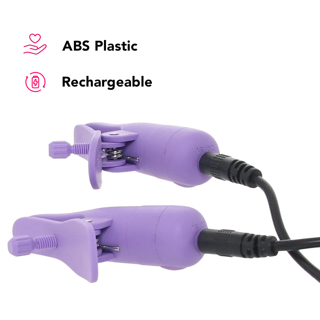 Nipplettes Vibrating Nipple Clamps in Purple - Tophatter's Adult Sex Toys Online Bondage and Fetish > Nipple Stimulators & Clamps - Tophatter Daily Deals