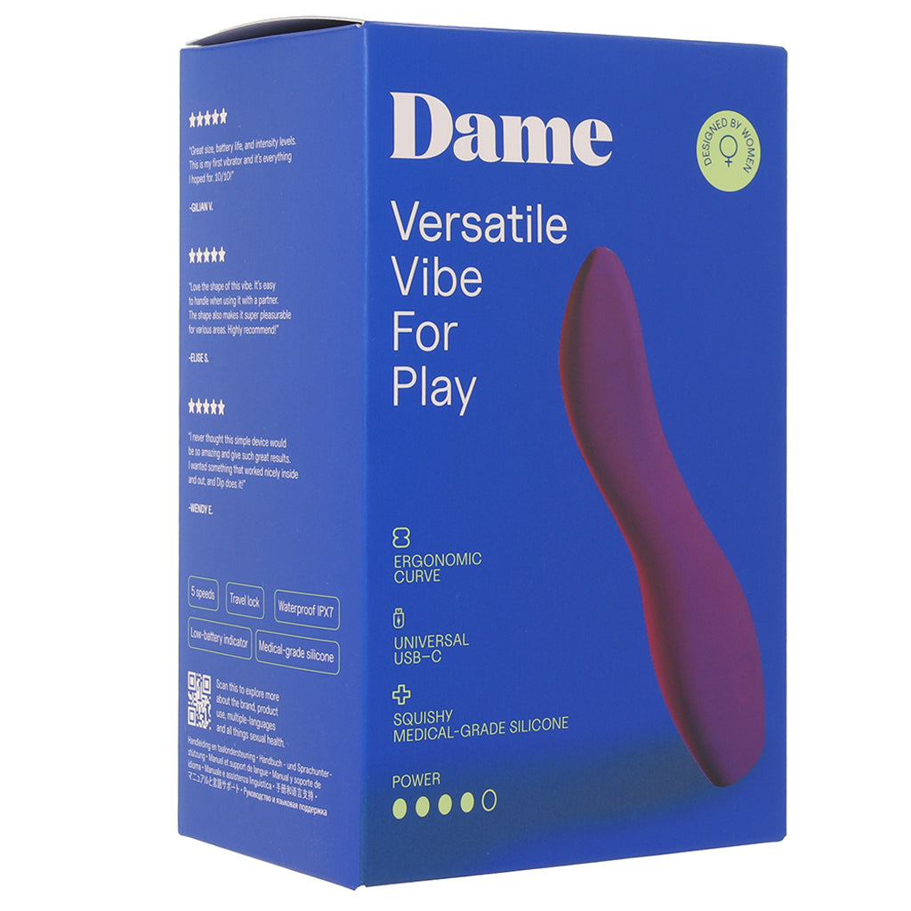 Dame Dip 2.0 Versatile Vibe in Plum Vibrators > G-Spot Vibrators - Tophatter Daily Deals