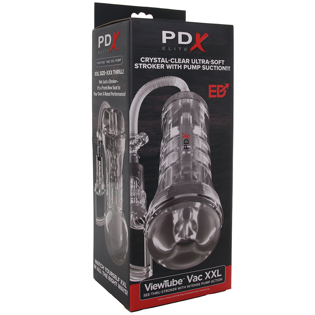 PDX Elite ViewTube Vac XXL Stroker with Hand Pump - Tophatter's Adult Sex Toys Online Male Masturbators > Discreet Masturbators - Tophatter Daily Deals
