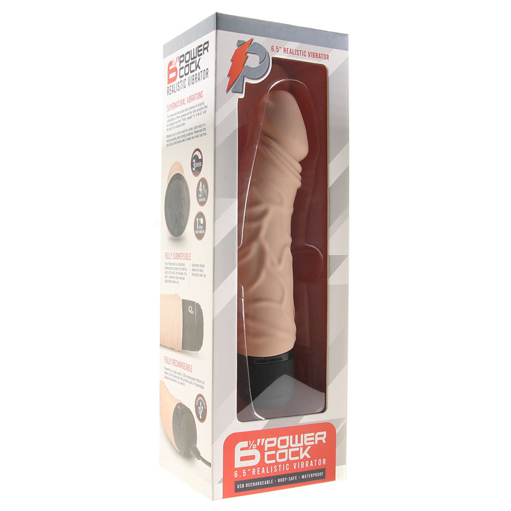 Power Cock 6.5 Inch Realistic Vibe in Light Vibrators > Realistic Vibrator Dildos - Tophatter Daily Deals