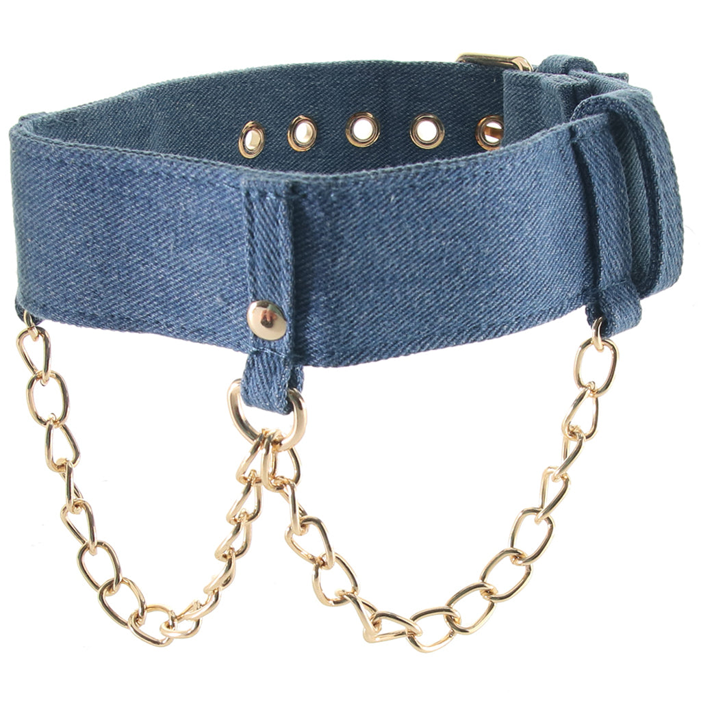 Ride 'Em Denim Collar With Leash Bondage and Fetish > Leashes and Collars - Tophatter Daily Deals