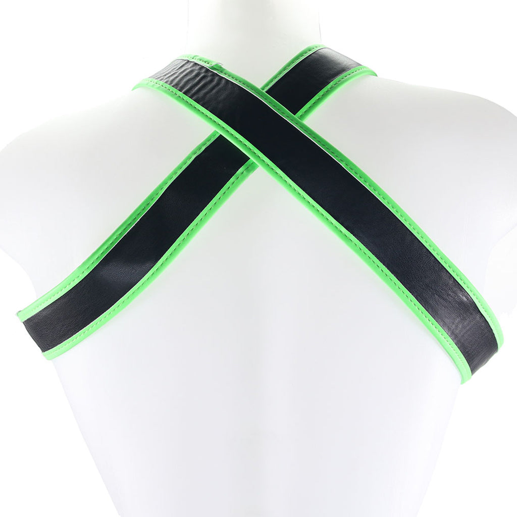 Ouch! Glow in the Dark Buckle Bulldog Harness /XL Bondage and Fetish > Men's Bondage Wear - Tophatter Daily Deals