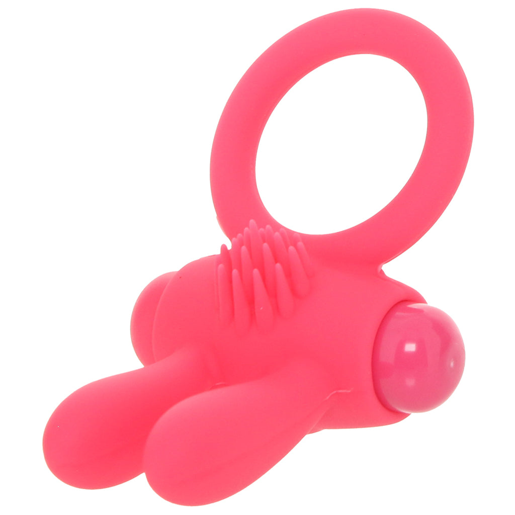 Neon Rabbit Vibrating Cock Ring in Pink Cock Rings - Tophatter Daily Deals