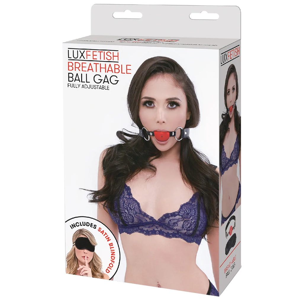 Lux Fetish Breathable Ball Gag in Red Bondage and Fetish > Ball Gags & Mouth Restraints - Tophatter Daily Deals