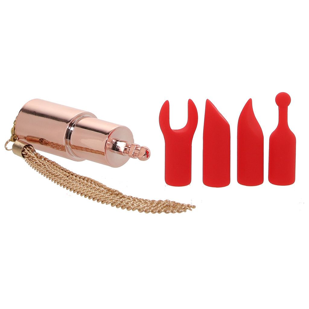 Loveline Diamond Lipstick Vibe with Attachments Vibrators > Clitoral Stimulators - Tophatter Daily Deals