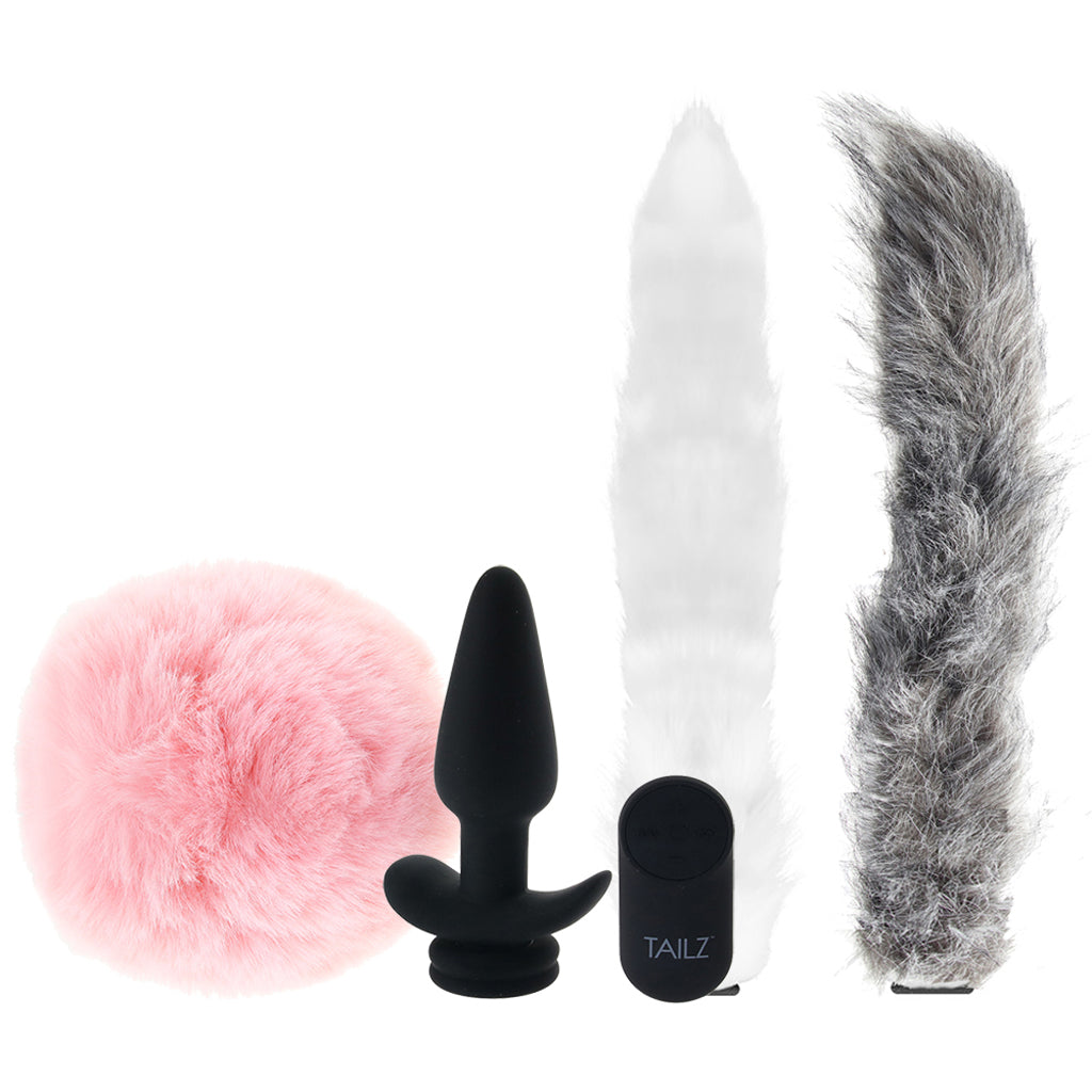 Tailz Snap-On Anal Vibe and 3 Interchangeable Tails Set Anal Sex Toys > Anal Vibrators - Tophatter Daily Deals