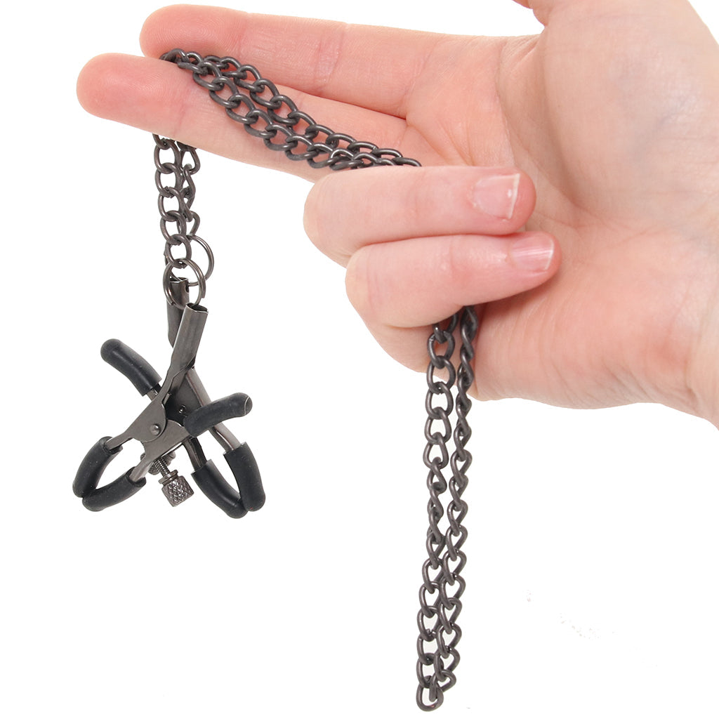 Sei Mio Nip & Tug Chained Nipple Clamps Bondage and Fetish > Nipple Stimulators & Clamps - Tophatter Daily Deals