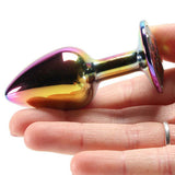 Small Aluminum Plug with Rainbow Gem in Multicolor Anal Sex Toys > Butt Plugs - Tophatter Daily Deals
