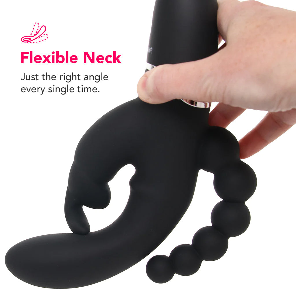 PinkCherry Triple Rabbit Vibe in Black Vibrators > Rabbit Vibrators - Tophatter Daily Deals