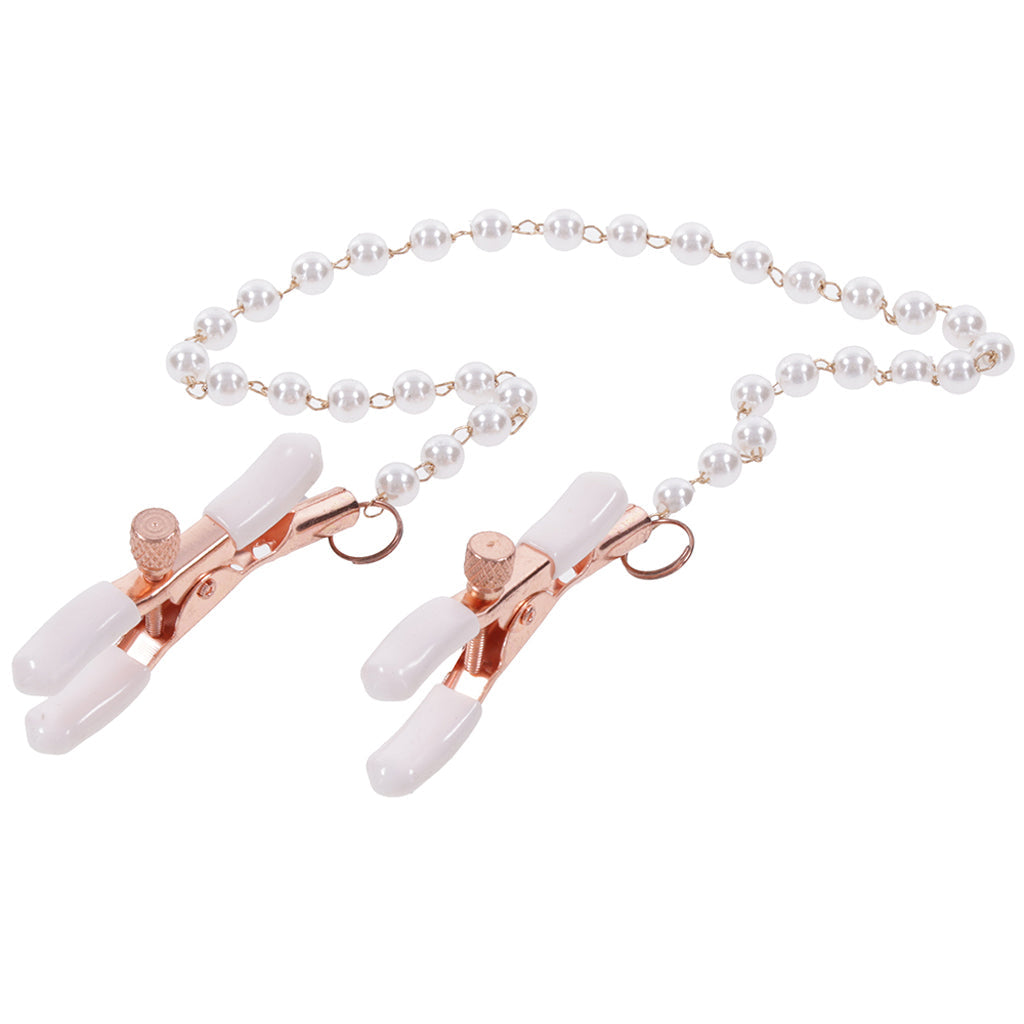 S&M Peaches 'n CreaMe Collar with Nipple Clamps - Tophatter's Adult Products Bondage and Fetish > Nipple Stimulators & Clamps - Tophatter Daily Deals