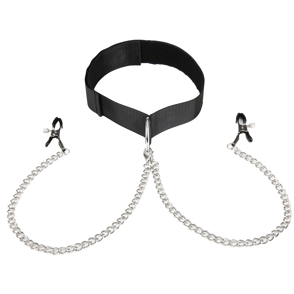 Collar and Nipple Clamps - Tophatter's Adult Products Bondage and Fetish > Nipple Stimulators & Clamps - Tophatter Daily Deals