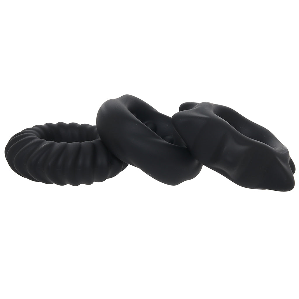 Manzo Liquid Silicone Ring Set in Black Cock Rings - Tophatter Daily Deals