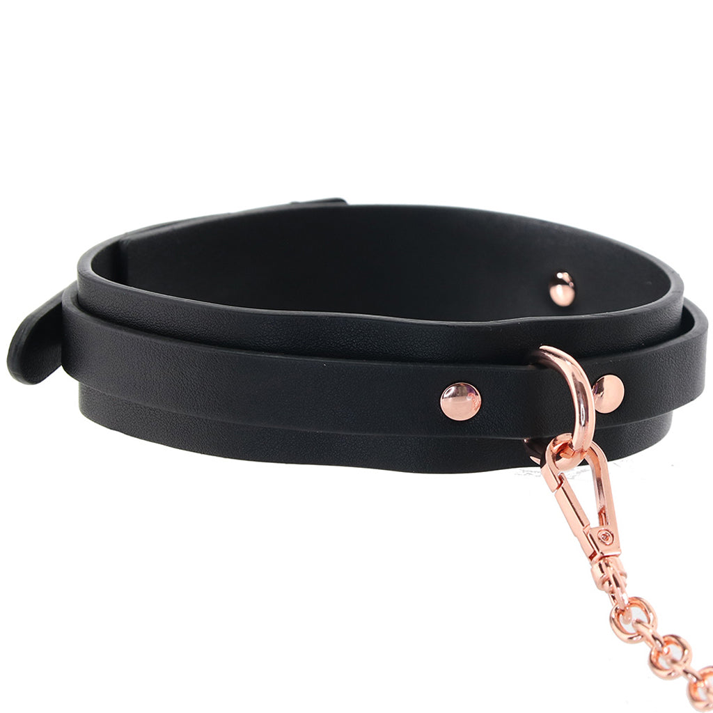 Bondage Couture Collar & Leash in Rose Gold Bondage and Fetish > Leashes and Collars - Tophatter Daily Deals