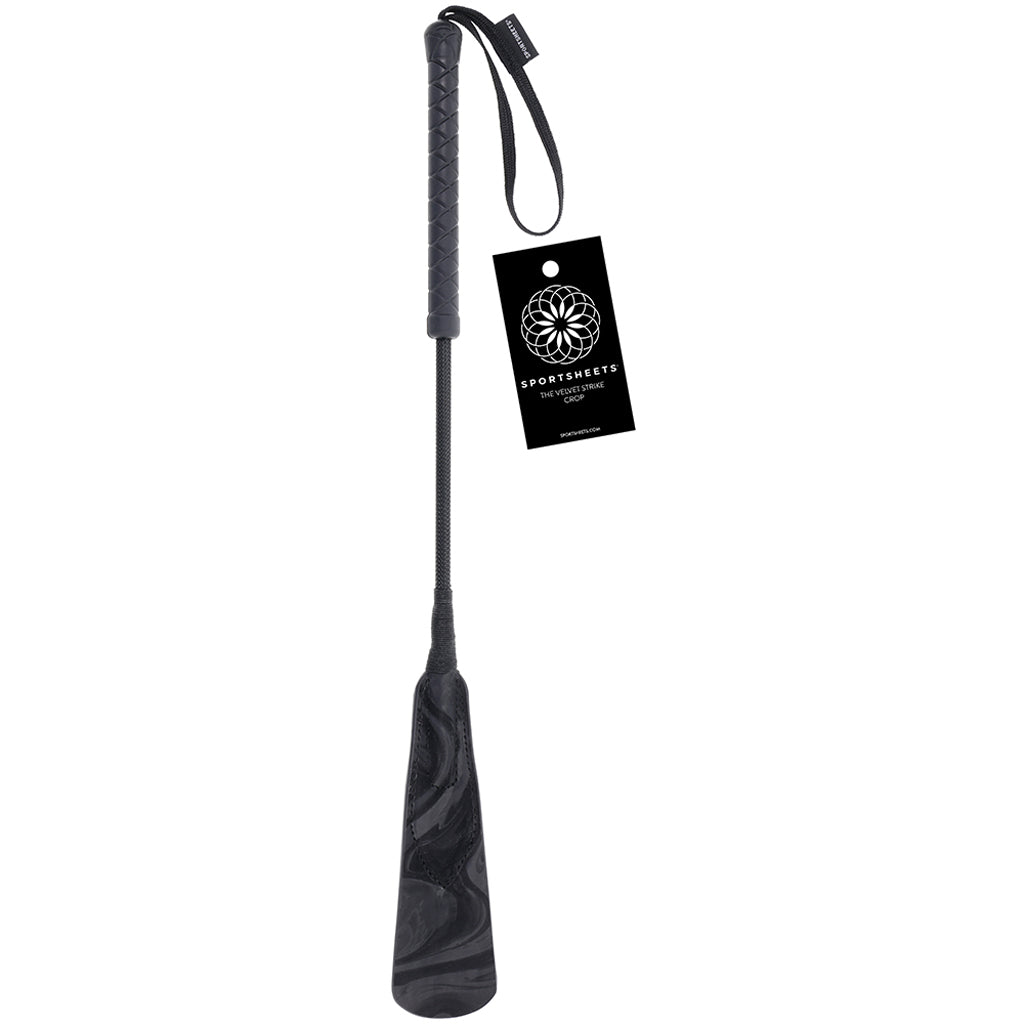 Velvet Noir Strike Riding Crop - Tophatter's Adult Sex Toys Online Bondage and Fetish > Whips and Crops - Tophatter Daily Deals