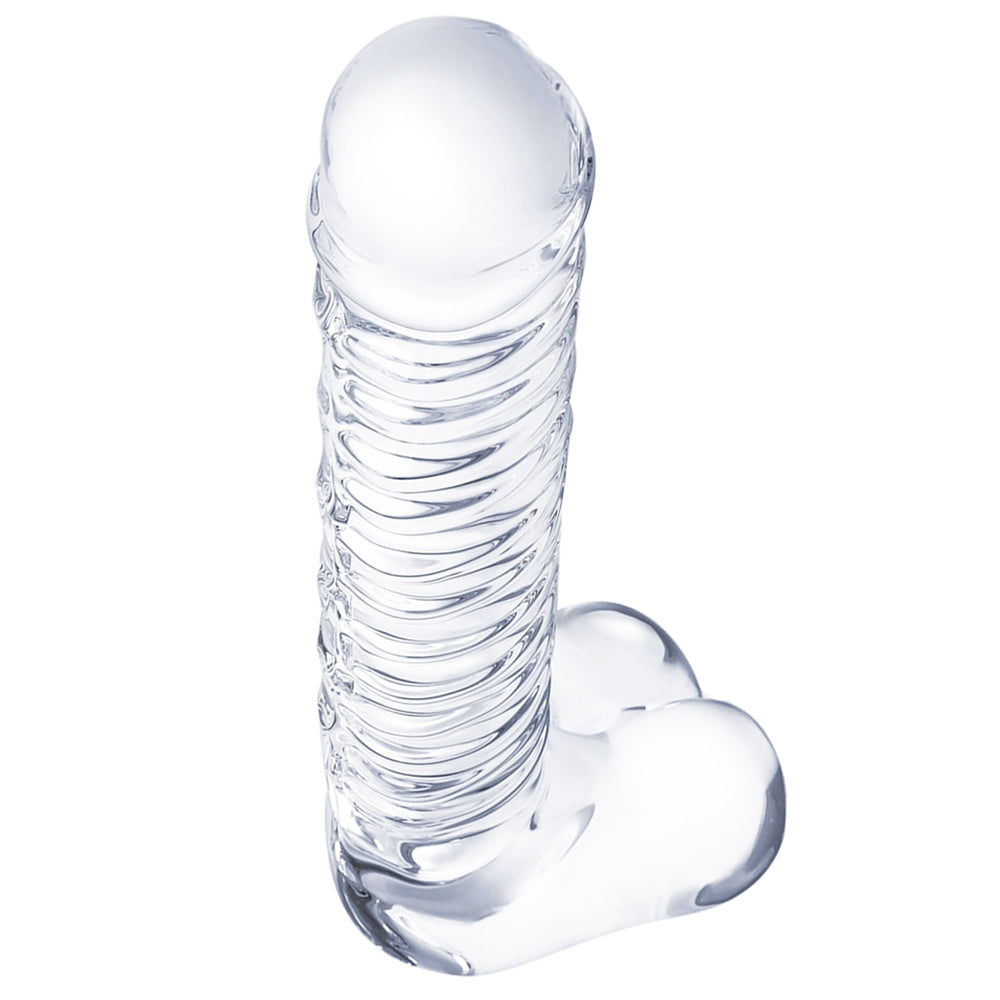 gläs 8 Inch Realistic Ribbed G-Spot Dildo Dildo Sex Toys > G-Spot Dildos - Tophatter Daily Deals