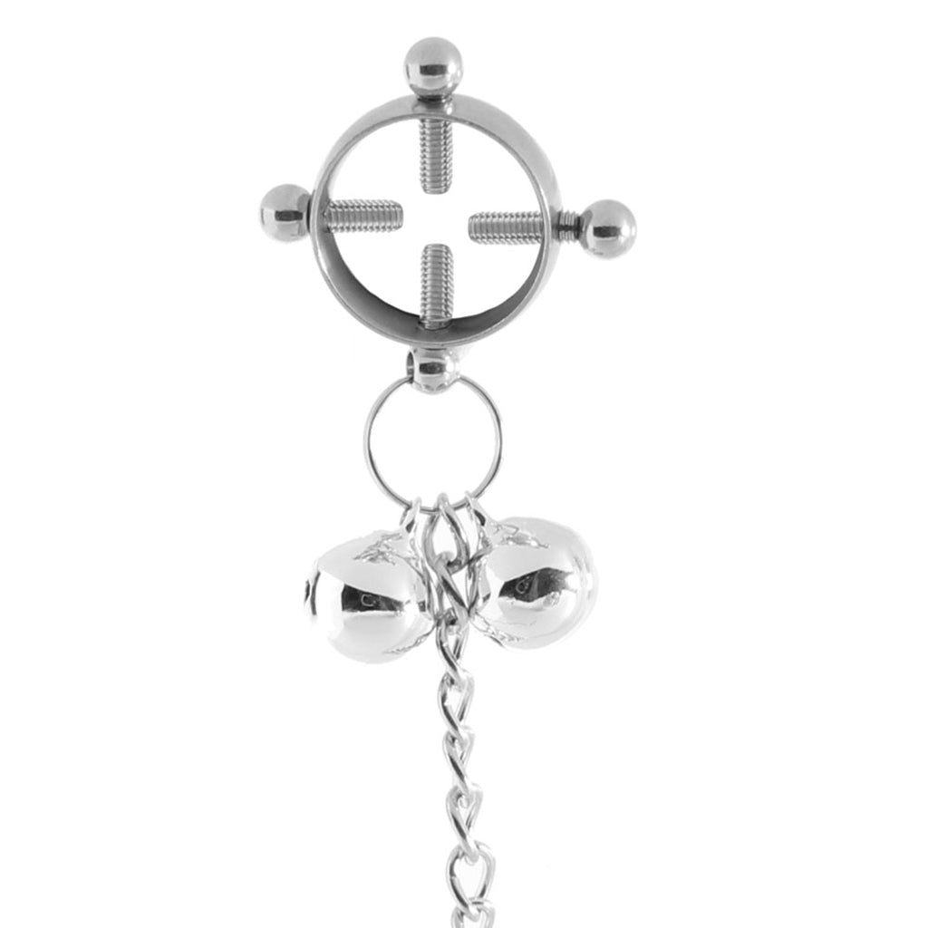 Nipple Grips 4-Point Nipple Press with Bells - Tophatter's Adult Products Bondage and Fetish > Nipple Stimulators & Clamps - Tophatter Daily Deals