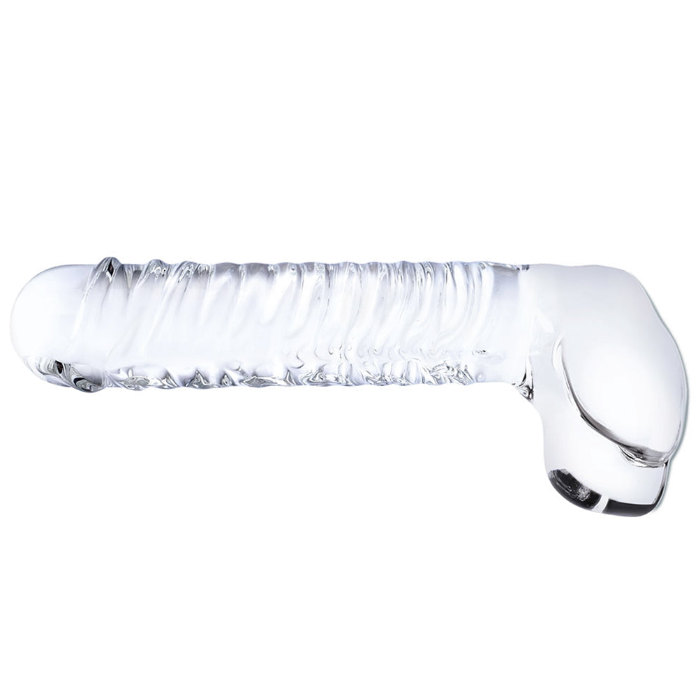 gläs 8 Inch Realistic Ribbed G-Spot Dildo Dildo Sex Toys > G-Spot Dildos - Tophatter Daily Deals