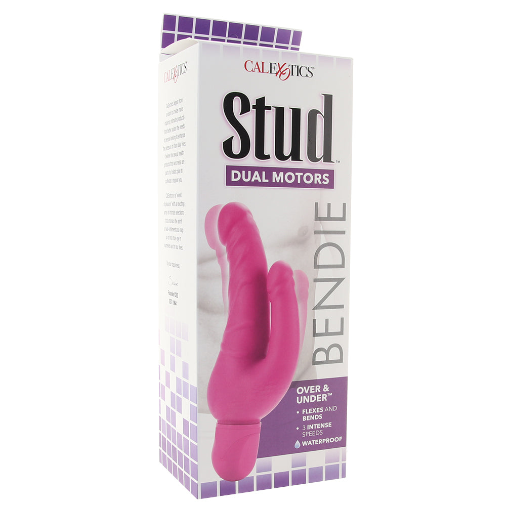 Bendie Stud Over & Under Vibe in Pink - Tophatter's Adult Sex Toys Online Vibrators > Double Penetration - Tophatter Daily Deals