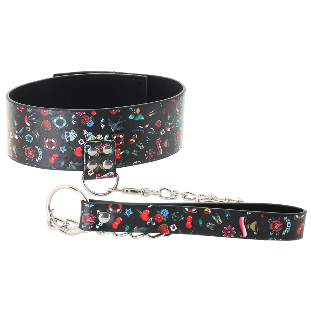 Ouch! Old School Tattoo Leash & Collar Bondage and Fetish > Leashes and Collars - Tophatter Daily Deals