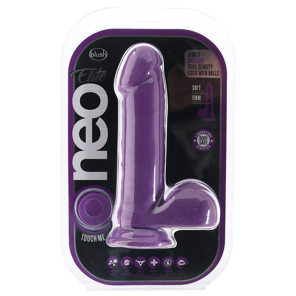 Neo Elite 8 Inch Silicone Dual Density Cock in Purple Dildo Sex Toys > Realistic Dildos - Tophatter Daily Deals