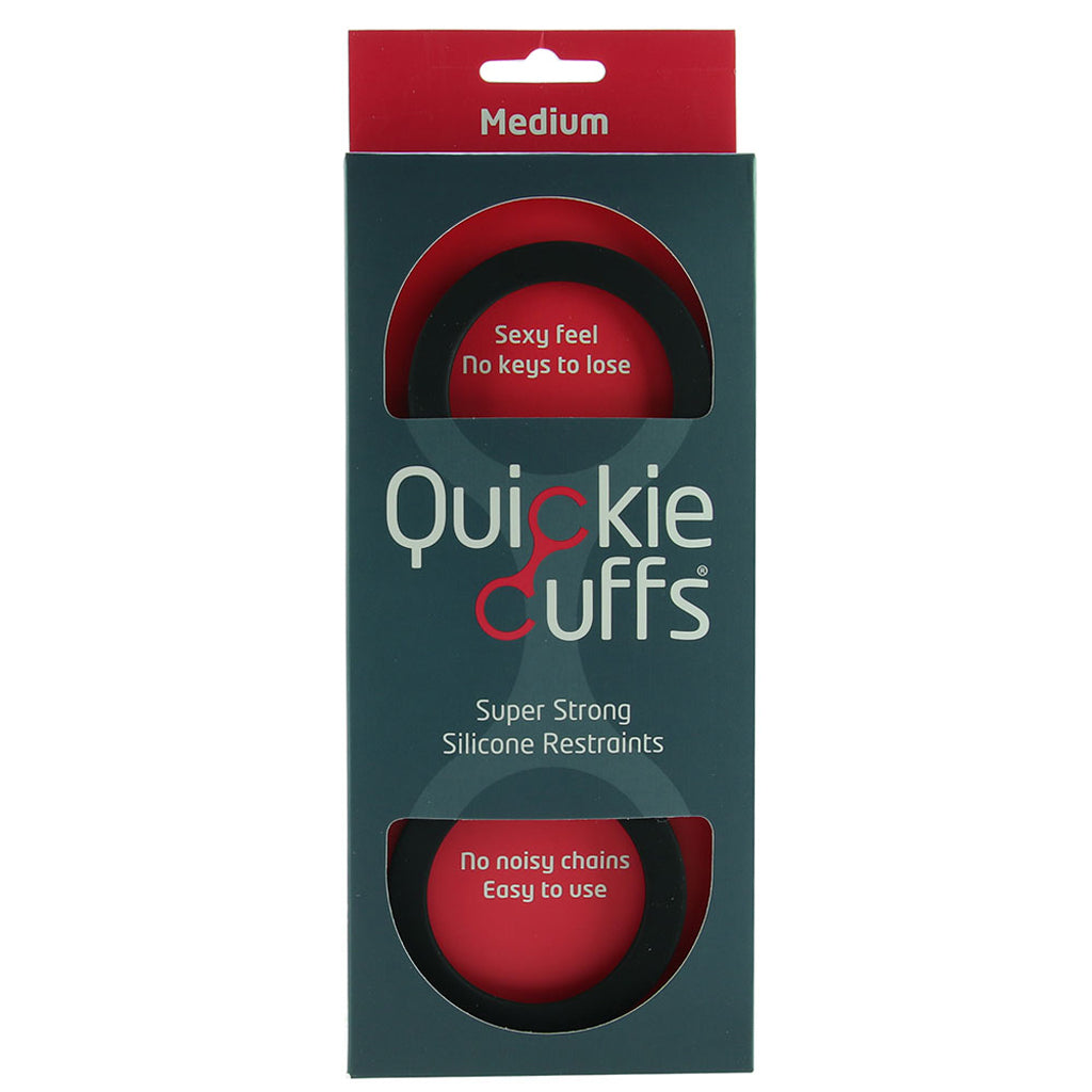 Medium Silicone Quickie Cuffs in Black - Tophatter's Adult Products Bondage and Fetish > Wrist and Ankle Cuffs - Tophatter Daily Deals