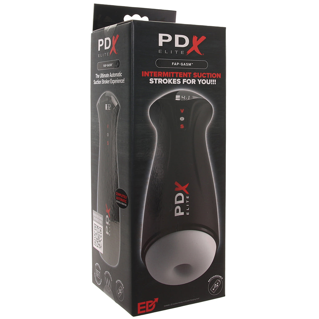 PDX Elite Fap-Gasm Auto Stroker in Frosted - Tophatter's Adult Sex Toys Online Male Masturbators > Auto Strokers - Tophatter Daily Deals