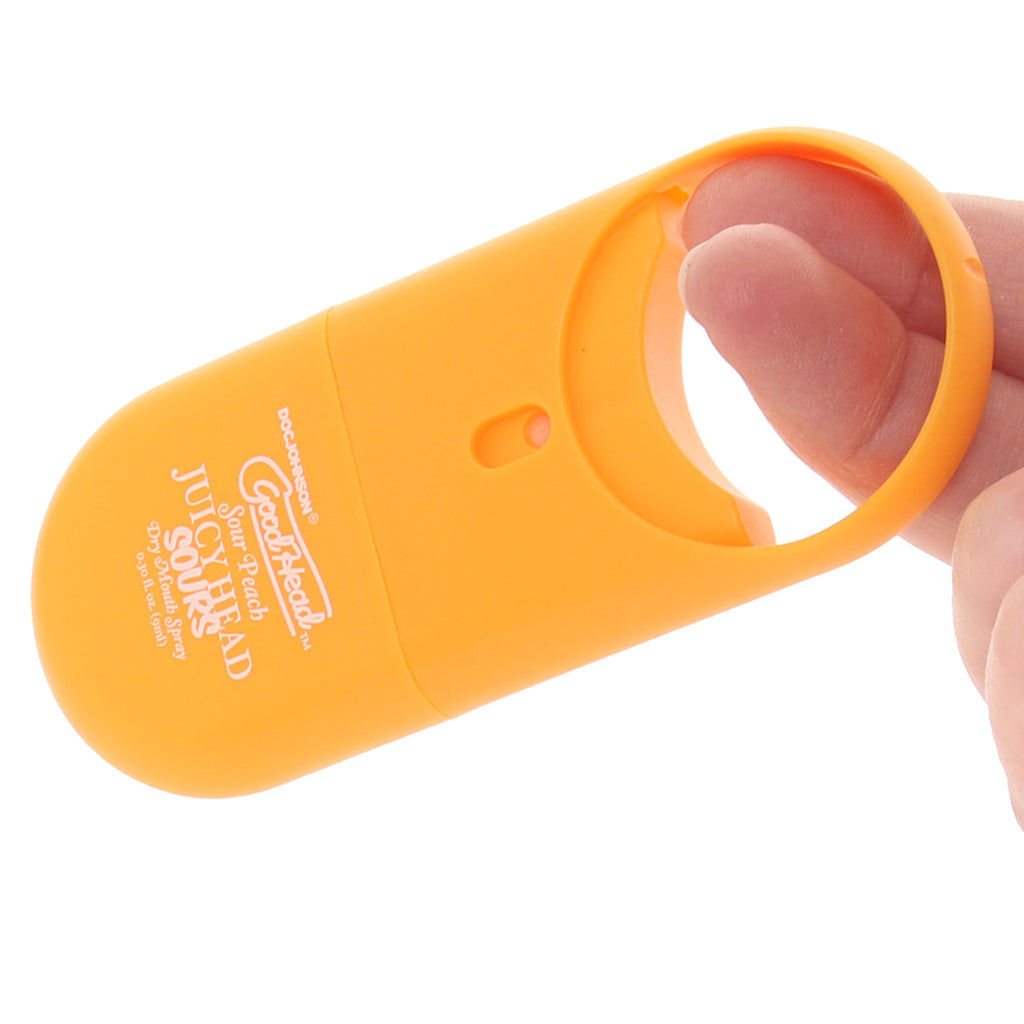 GoodHead Juicy Head Sours Spray To-Go in Peach - Tophatter's Adult Sex Toys Online Lubes and Lotions > Flavored Sex Lubes - Tophatter Daily Deals