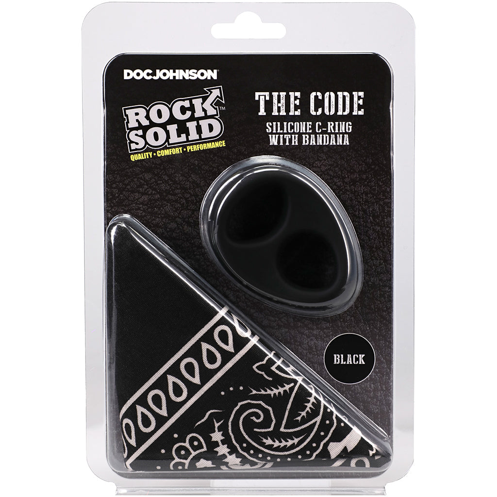 Rock Solid The Code C-Ring and Bandana Set in Black Cock Rings - Tophatter Daily Deals