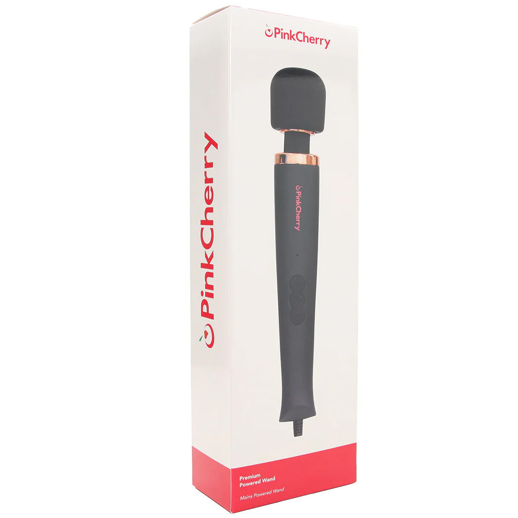 PinkCherry Premium Powered Wand in Black Vibrators > Wands - Tophatter Daily Deals