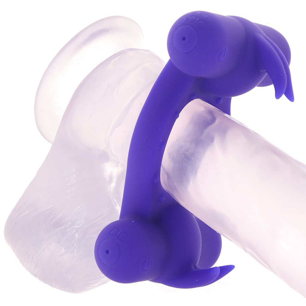 Silicone Triple Orgasm Enhancer Vibrating Ring - Tophatter's Adult Products Cock Rings - Tophatter Daily Deals