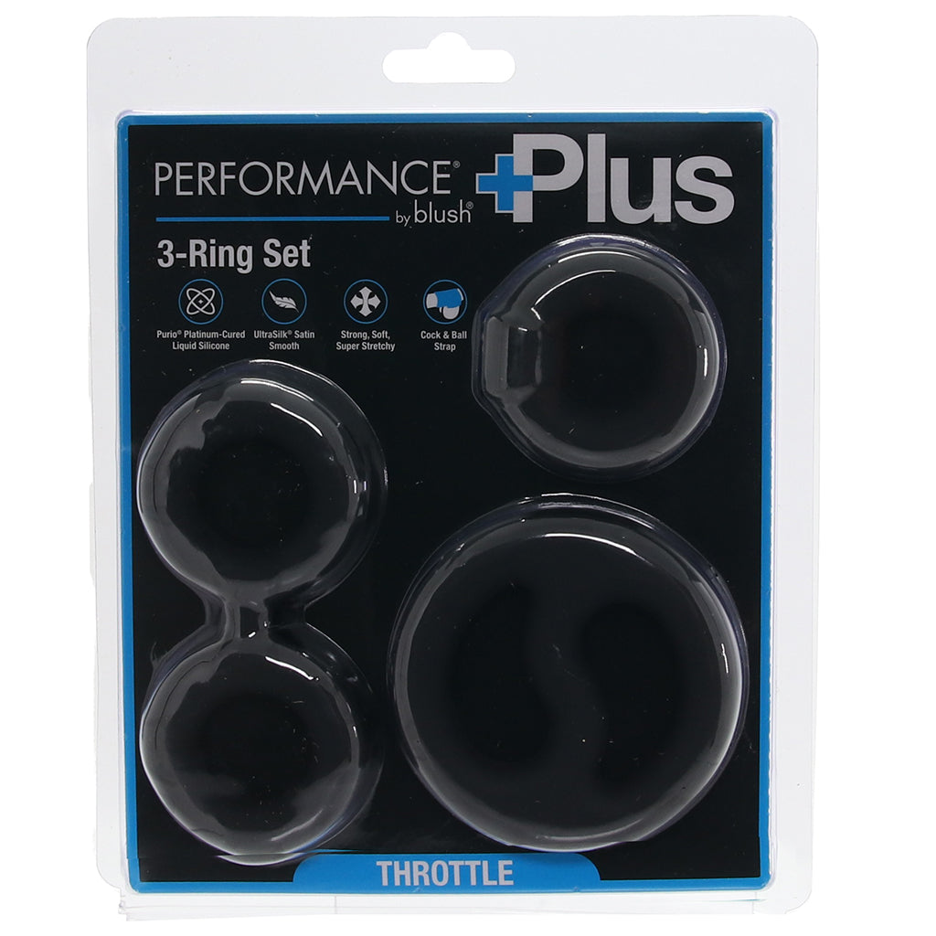 Performance Plus Throttle 3 Ring Set Cock Rings - Tophatter Daily Deals
