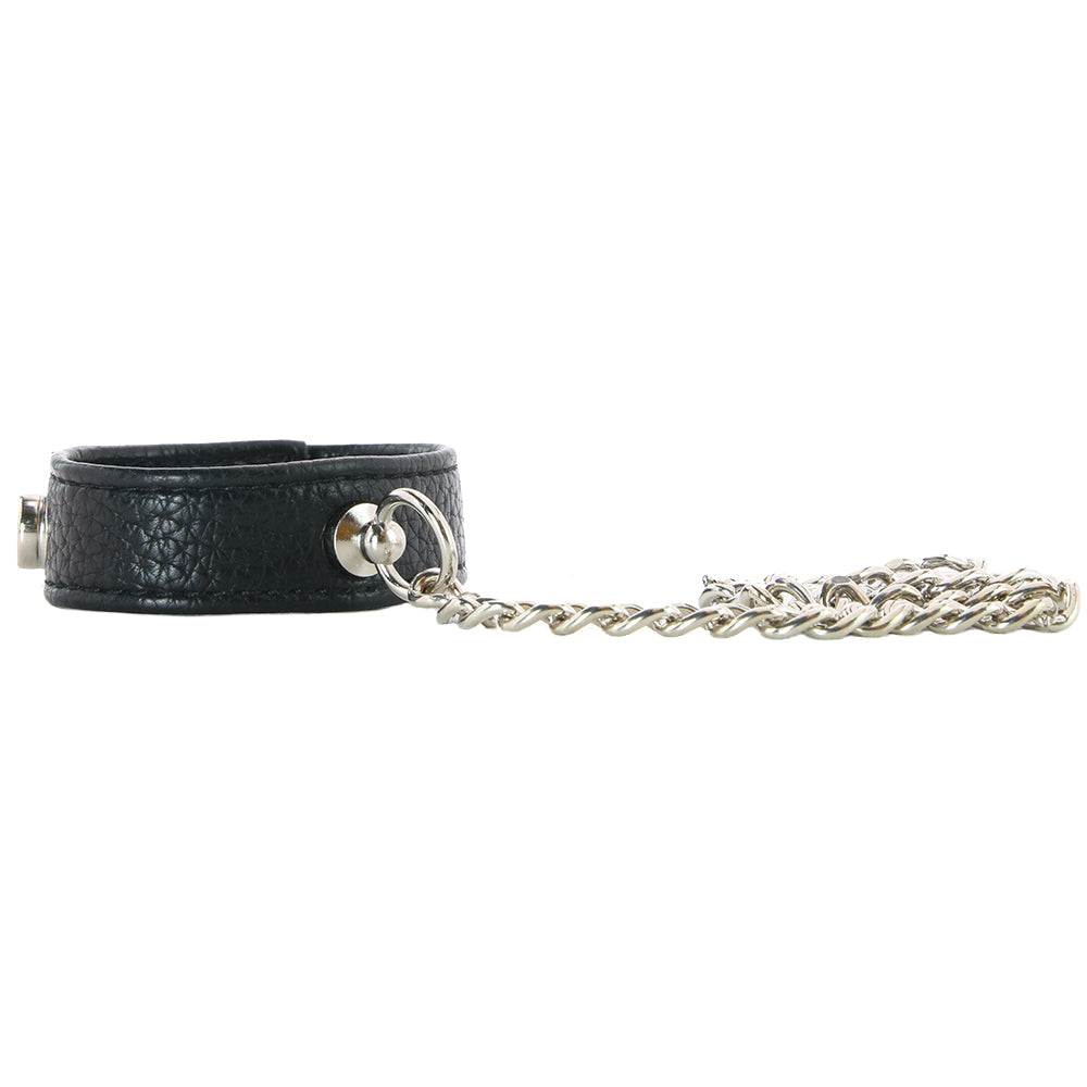 Blue Line Snap Cock Ring with Leash Bondage and Fetish > Cock and Ball Devices - Tophatter Daily Deals