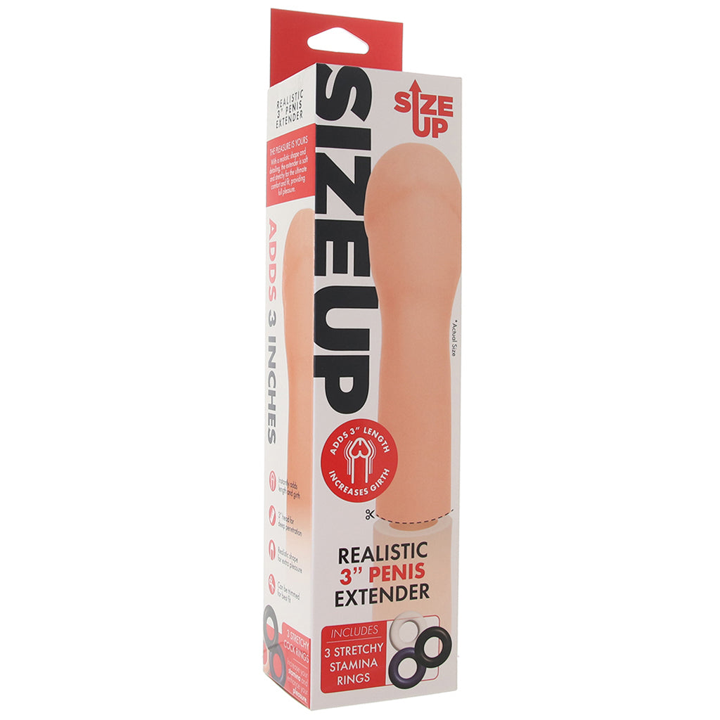 Size Up 3 Inch Realistic Extender in Light Male Enhancement > Extenders and Sleeves - Tophatter Daily Deals