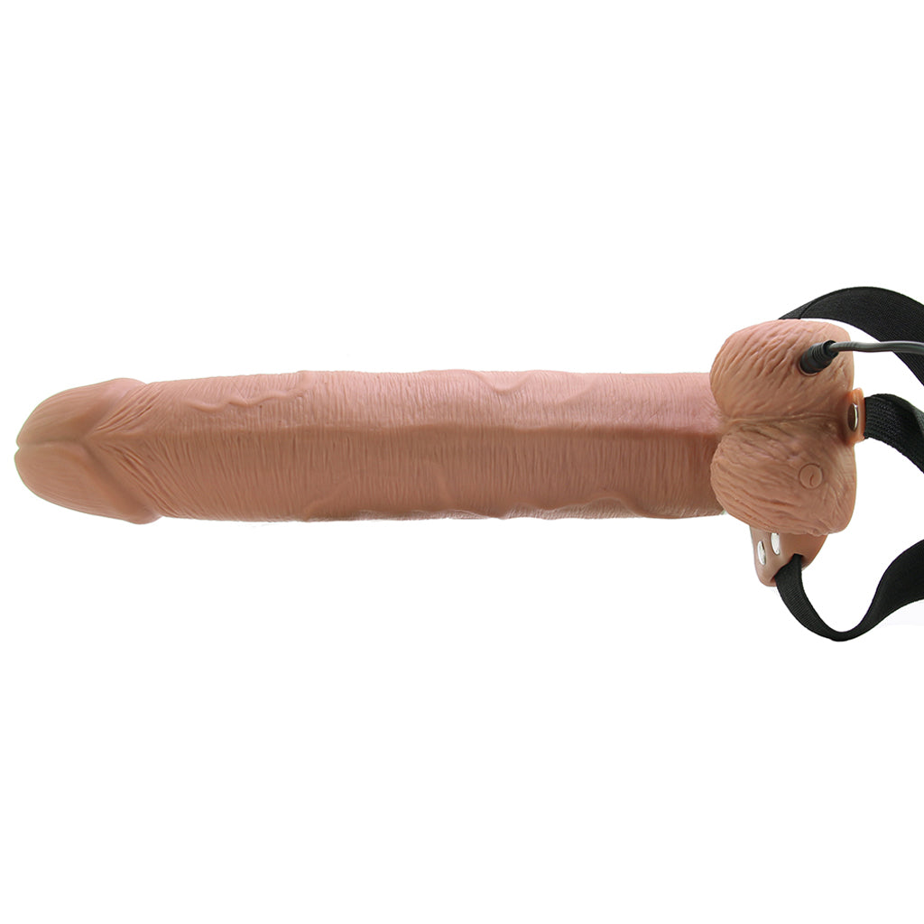 10 Inch Hollow Vibrating Strap-On with Remote in Tan Dildo Sex Toys > Strap-On and Harnesses - Tophatter Daily Deals