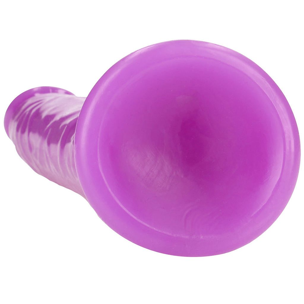 RealRock Glow In The Dark 8 Inch Slim Dildo in Purple - Tophatter's Adult Products Dildo Sex Toys > Realistic Dildos - Tophatter Daily Deals
