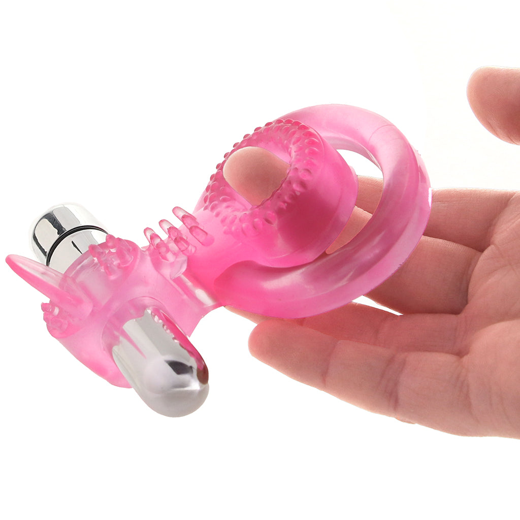 PinkCherry Dual Clit Flicker Cock Ring Vibrators > Vibrating Cock Rings - Tophatter Daily Deals