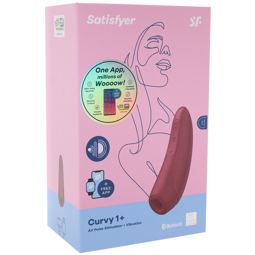 Satisfyer Curvy 1+ Air Pulse Stimulator in Rose Red Vibrators > Clitoral Stimulators - Tophatter Daily Deals