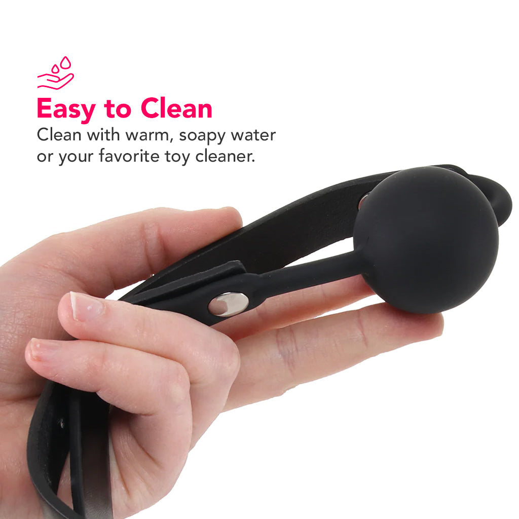 Ouch! Silicone Ball Gag in Black Bondage and Fetish > Ball Gags & Mouth Restraints - Tophatter Daily Deals