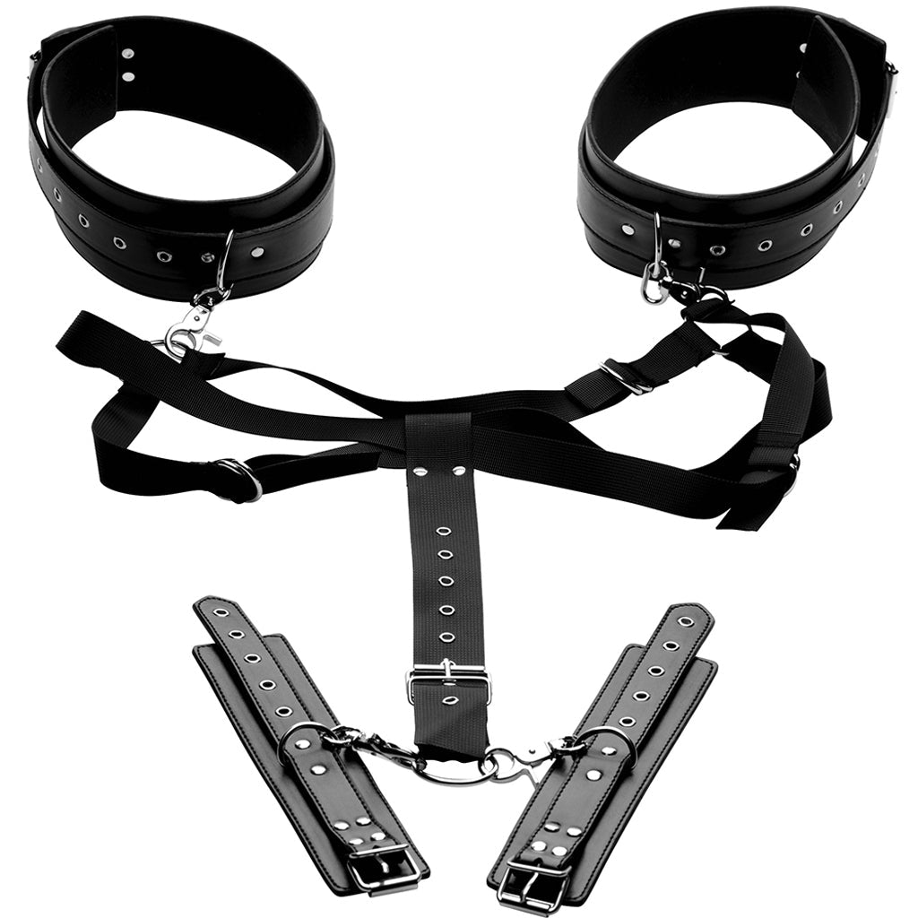Master Series Acquire Thigh Harness with Cuffs - Tophatter's Adult Products Bondage and Fetish > Wrist and Ankle Cuffs - Tophatter Daily Deals