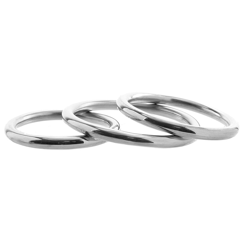 Stainless Steel 3 Piece Cock Ring Set - Tophatter's Adult Products Cock Rings - Tophatter Daily Deals