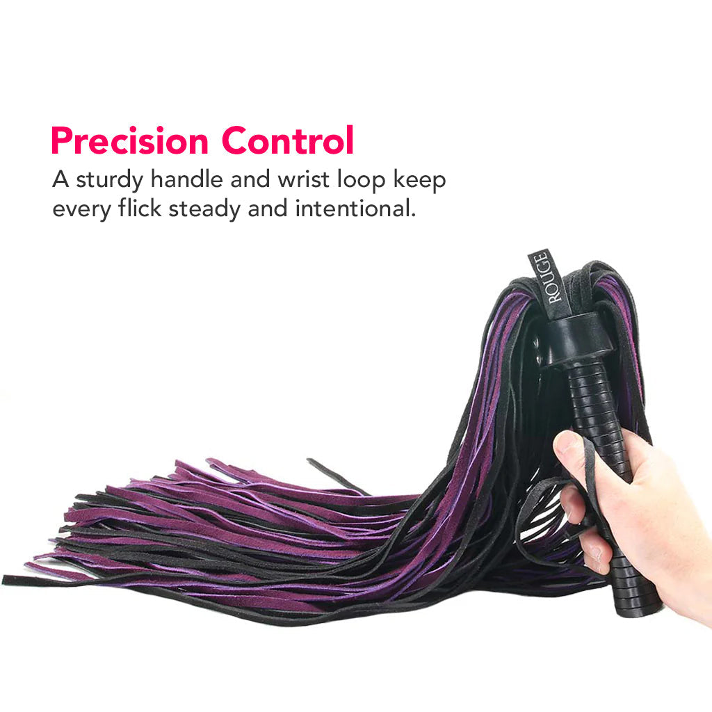 Long Suede Flogger in Black & Purple Bondage and Fetish > Whips and Crops - Tophatter Daily Deals
