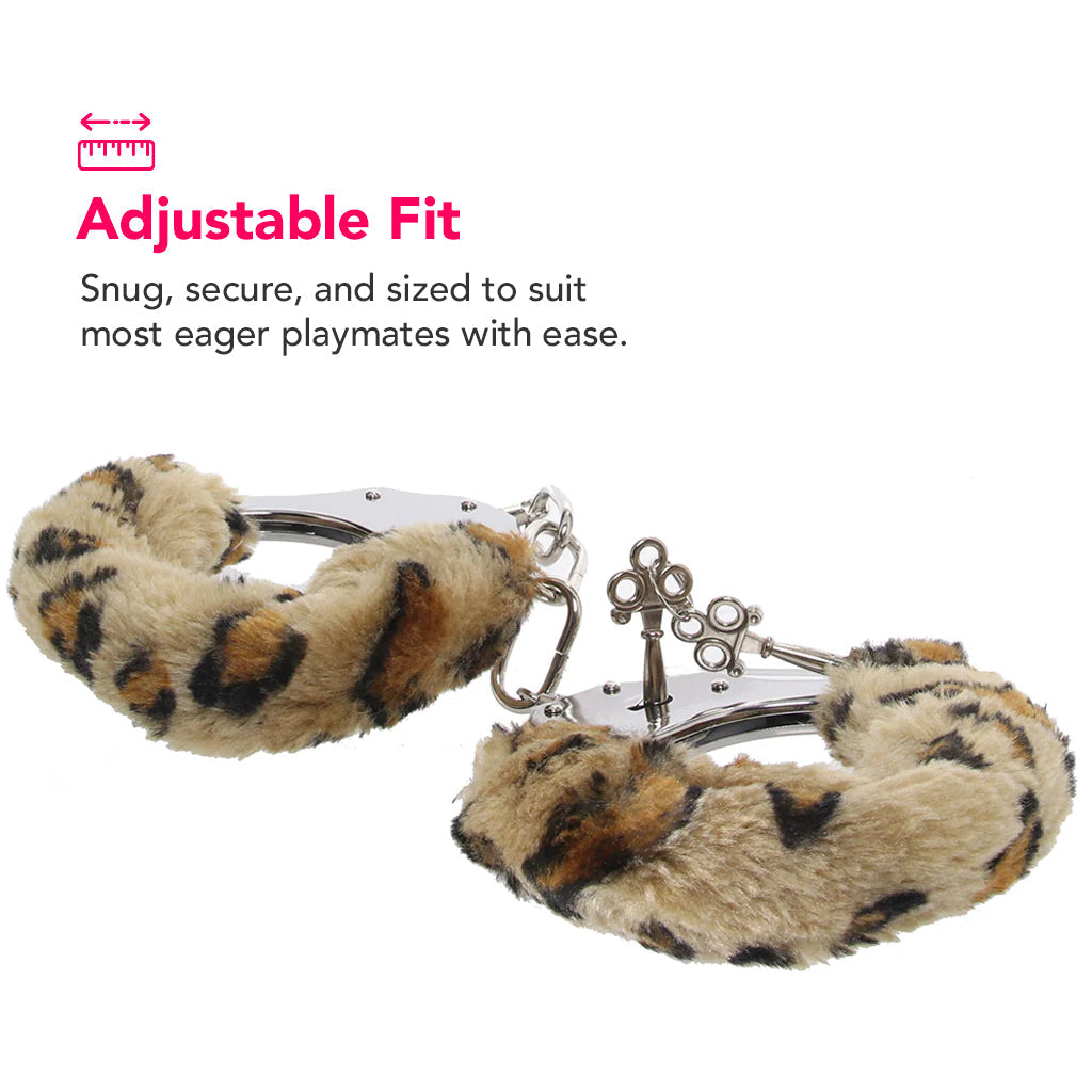 Temptasia Beginner Fuzzy Cuffs in Leopard Bondage and Fetish > Wrist and Ankle Cuffs - Tophatter Daily Deals