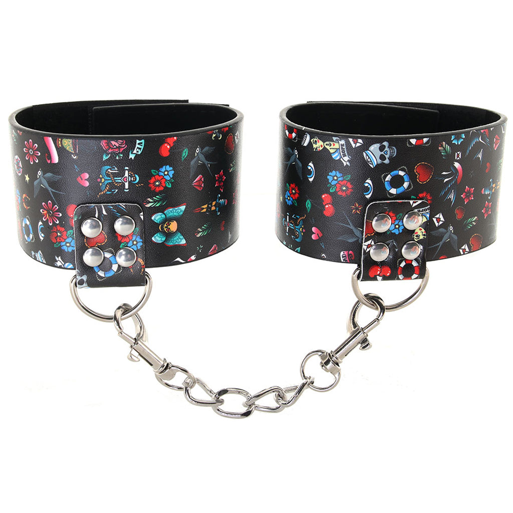 Ouch! Old School Tattoo Ankle Cuffs Bondage and Fetish > Wrist and Ankle Cuffs - Tophatter Daily Deals