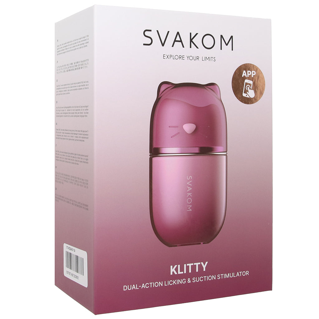 Svakom Klitty Triple-Action Licking Suction Vibrating Clitoral Stimulator with App Control Vibrators > Clitoral Stimulators - Tophatter Daily Deals
