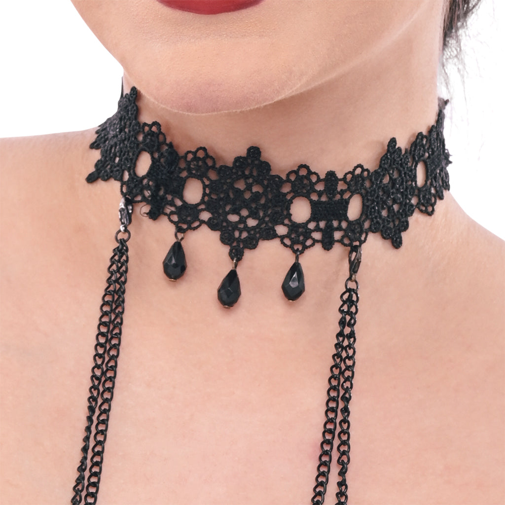 Sex & Mischief Lace Collar with Nipple Ties Bondage and Fetish > Tools & Accessories - Tophatter Daily Deals