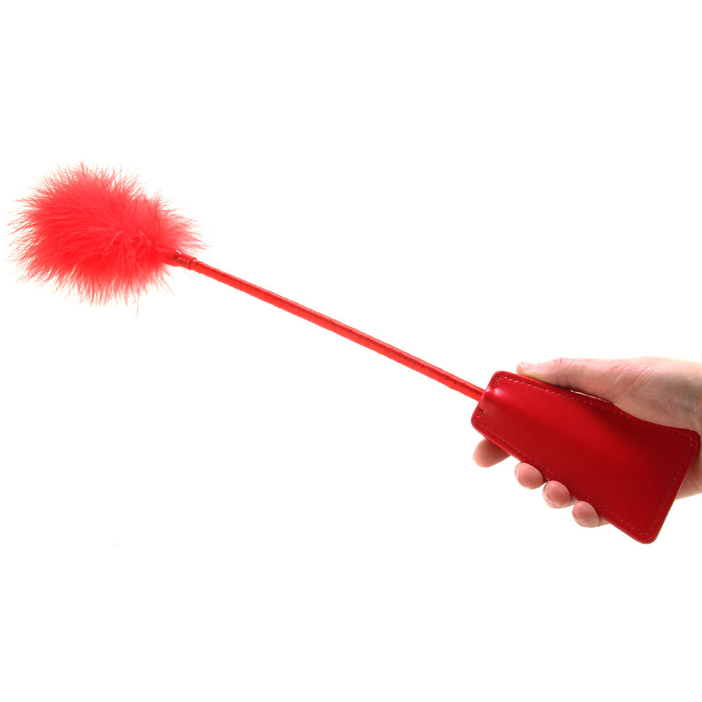 Ouch! Feather Crop in Red - Tophatter's Adult Products Bondage and Fetish > Tools & Accessories - Tophatter Daily Deals