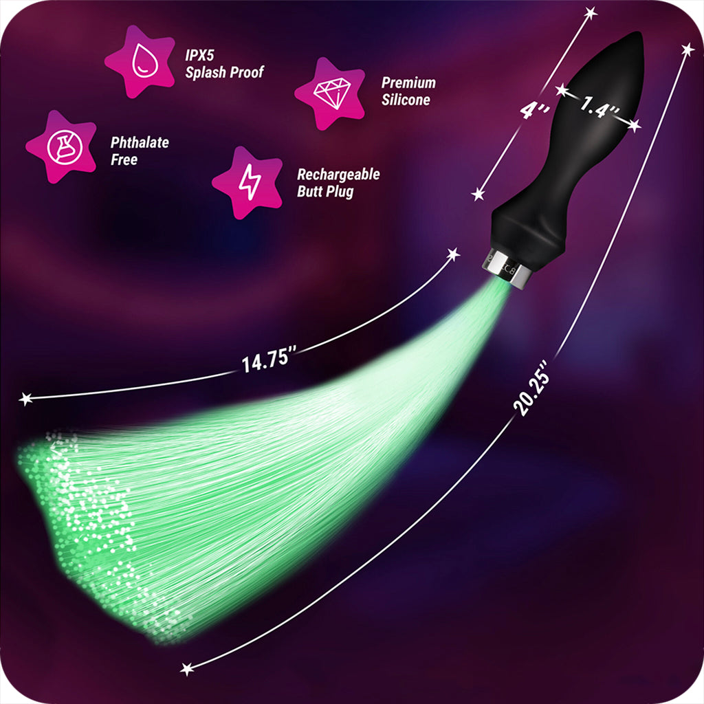 Booty Sparks Fiber Optic Vibrating Butt Plug Anal Sex Toys > Butt Plugs - Tophatter Daily Deals