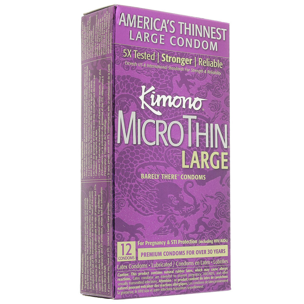 Kimono MicroThin Plus Large Condoms in 12 Pack Condoms - Tophatter Daily Deals