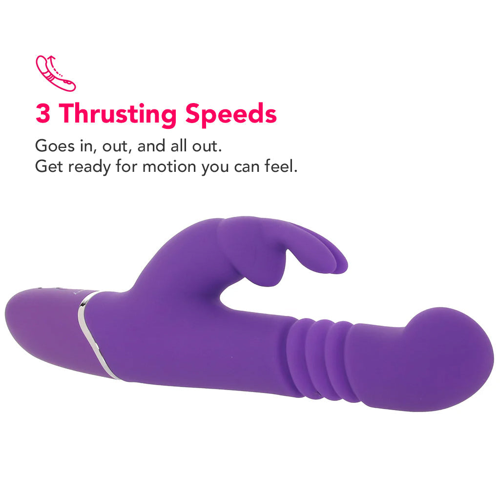 PinkCherry Thrusting Rabbit Vibe in Purple Vibrators > Rabbit Vibrators - Tophatter Daily Deals