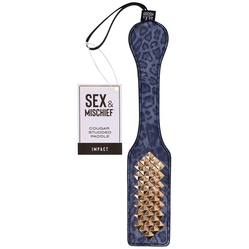Sex & Mischief Cougar Studded Paddle Bondage and Fetish > Whips and Crops - Tophatter Daily Deals